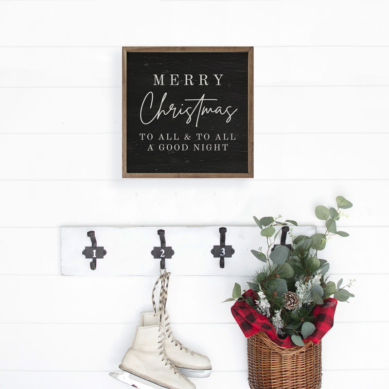 Merry Christmas To All Black, 4" H x 4" W
