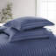 Microfiber Striped Duvet Cover Set with Matching Pillowcases and Stripe Fitted Sheet-117597597-117597594