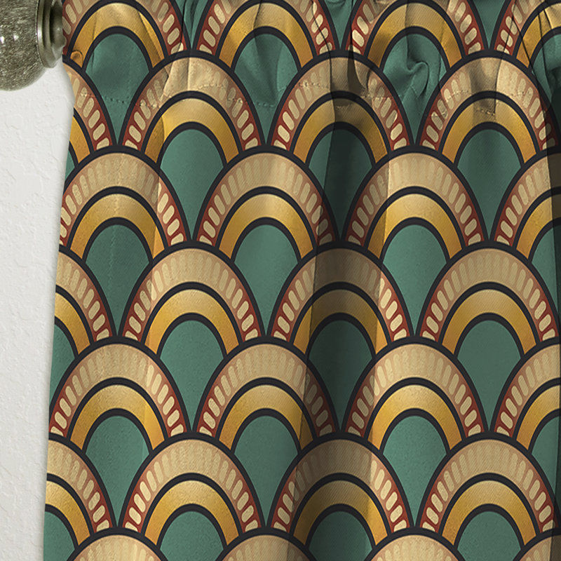 Art Deco Pattern - Modern Blackout Curtain Single Panel, 52" W x 63" L