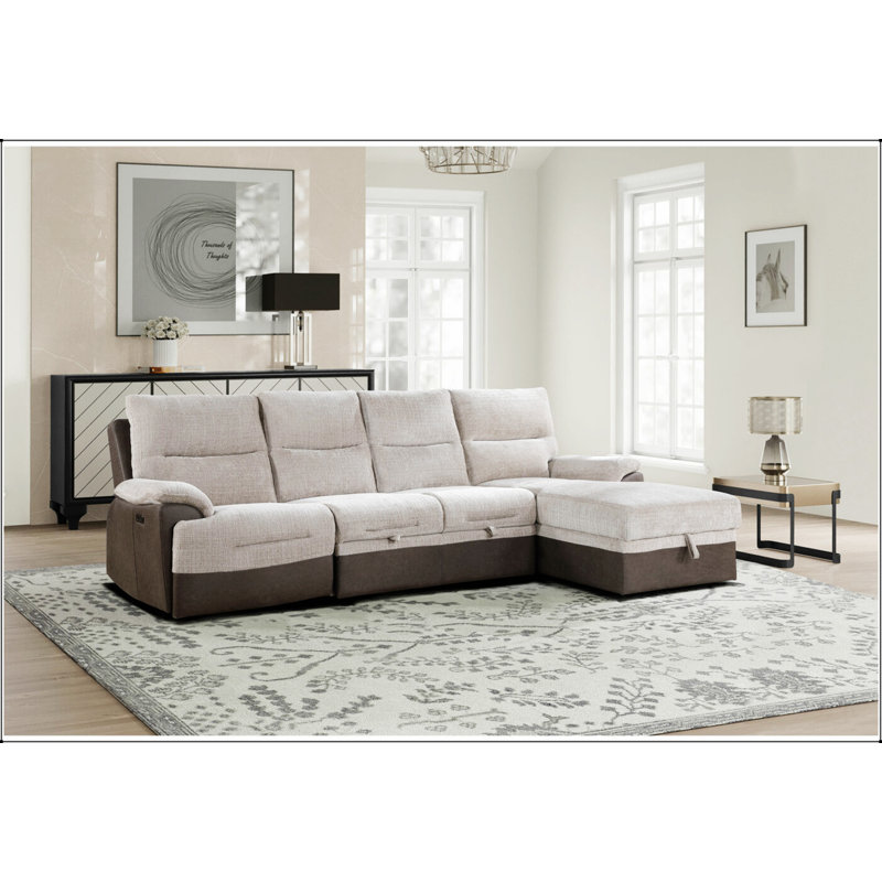 Canapé modulaire beige / brun Kia avec Po et USB