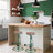 Analeesa Swivel Upholstered Adjustable Height Counter Stool with Metal Frame-993861479
