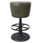 Tabouret de comptoir Myra Mushroom, cuir nervuré, base en fer-115151600