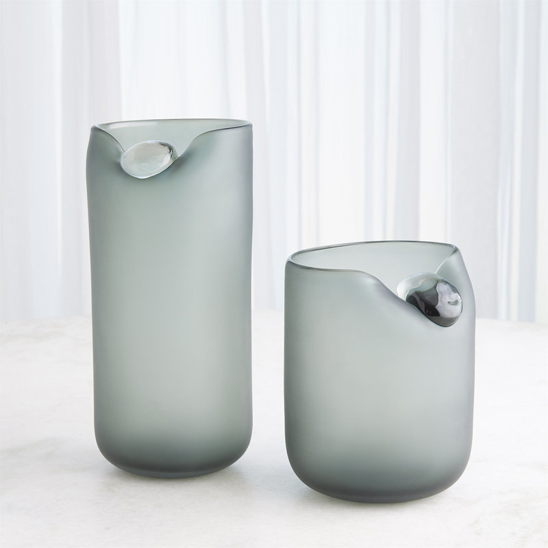 Poise Vase, 12.75" H x 5.75" W x 5.75" D, Gray
