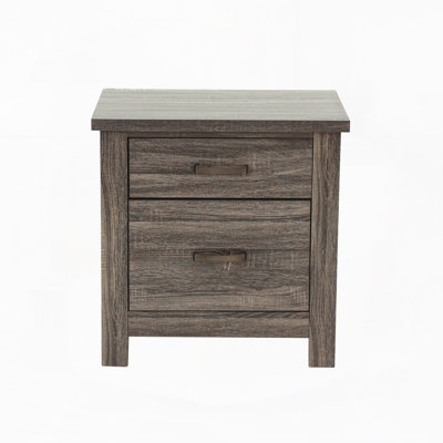 Table de chevet 2 tiroirs en bois au fini brun