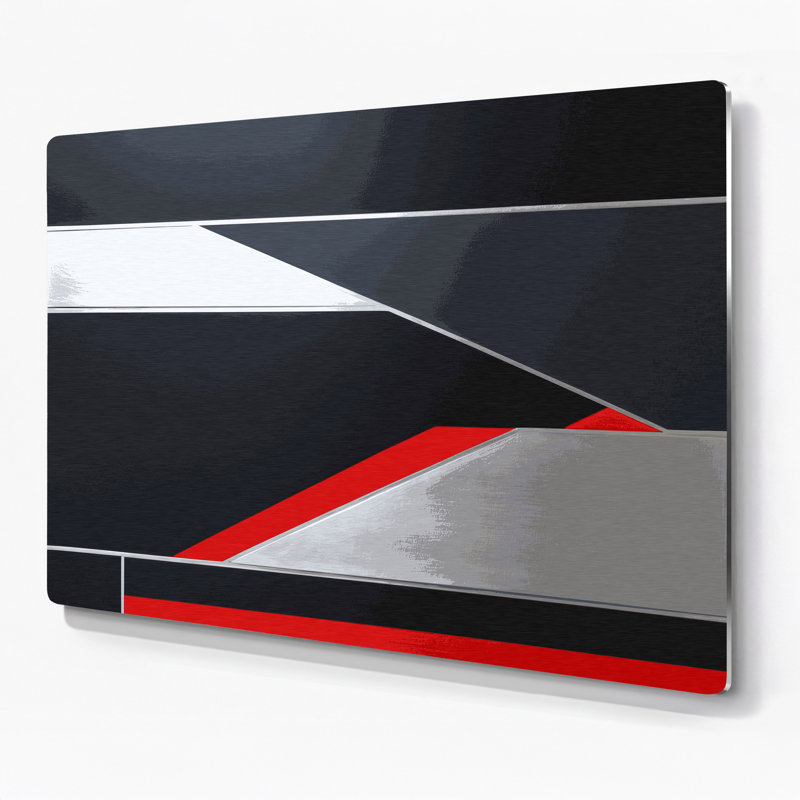Art mural en métal noir Hard Edge 94, H 11 po x l 14 po