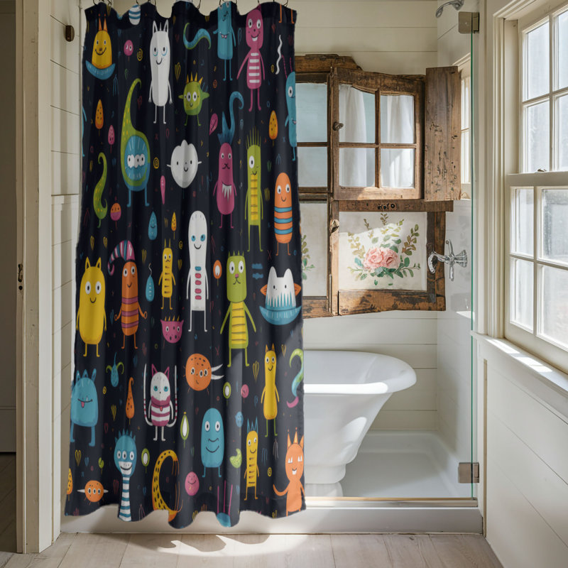 Fun Cast - Premium Shower Curtain, 74"H x 71"W