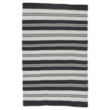 Wendy Jane Flatweave Striped Area Rug in Black/Gray