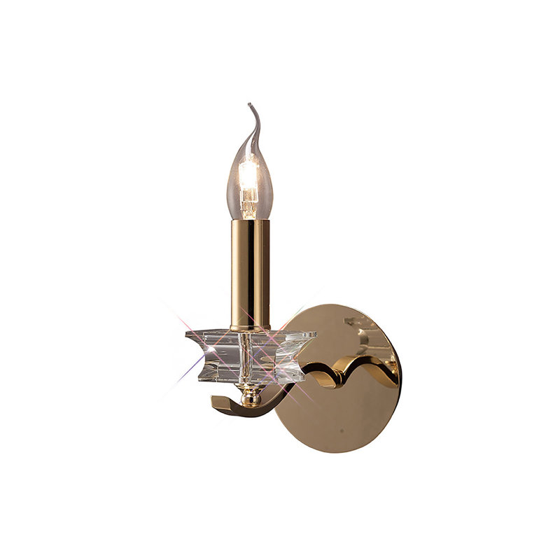 Valley Candle Wall Light, French Gold