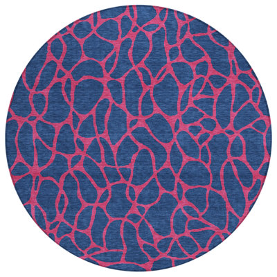 Elowira Blue Washable Indoor-Outdoor Rug - 