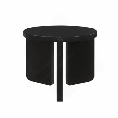 Table de bout ronde en bois, noir