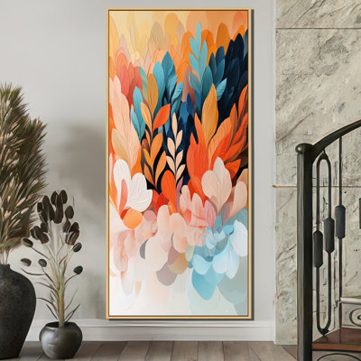 «Botanical Orange Palm Dream Fragments I», art mural botanique
