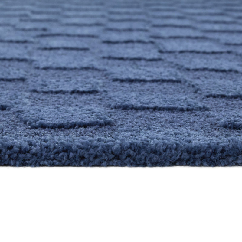 Tapis bleu tissé à la machine rectangulaire en polyester / polypropylène tissé à la machine Sharra