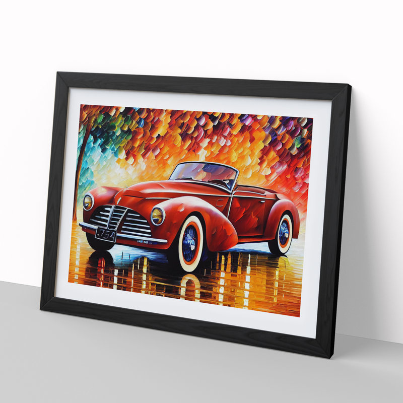 XH1022-6583X Painted Classic Car Vol.2 - Single Picture Frame Print, Black, 46cm H x 64cm W x 2cm D