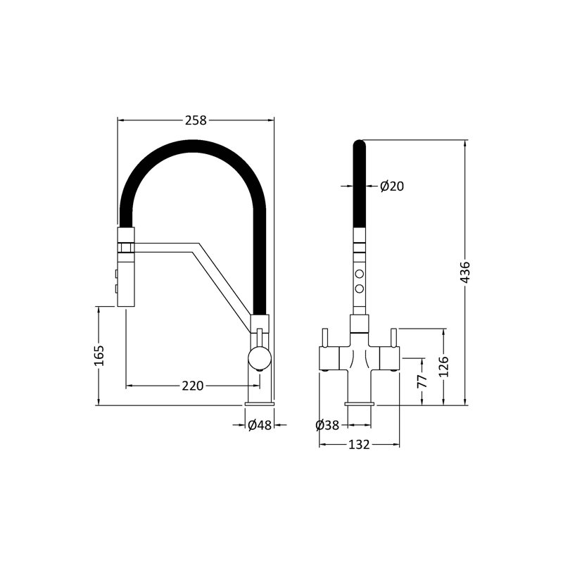 Nuie Kitchen Tap, Chrome