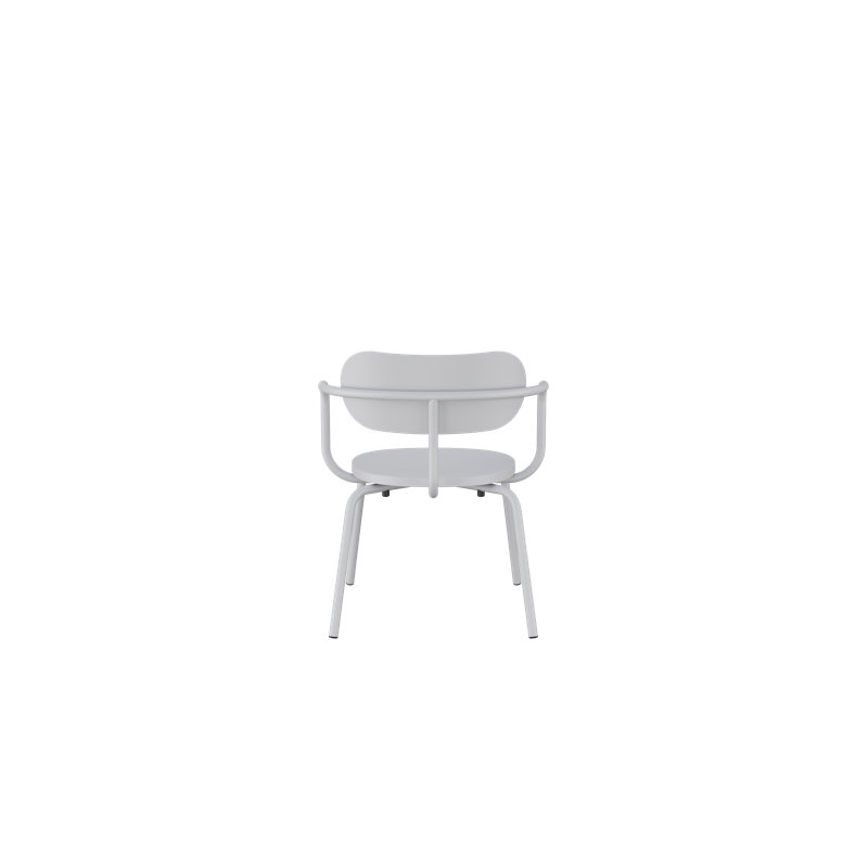 Khylia 21.2'' H Metal Armchair, White Aluminium