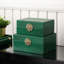 26cm Black and White Faux Leather Storage Box Set, Decoration Box for Bedroom Furniture