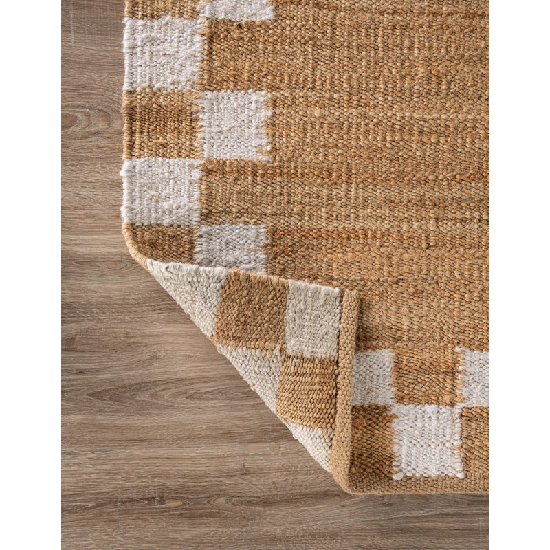  Mira Laurel Handwoven Jute Rug, Runner 2' x 6'1", White/Natural