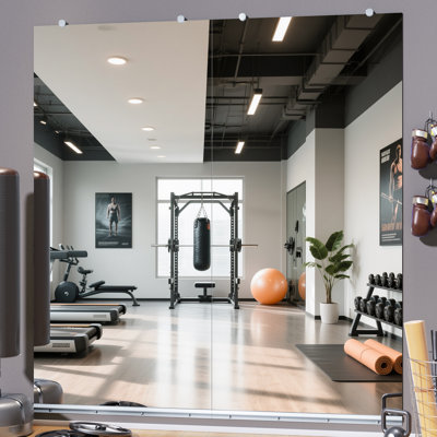 Tempered Glass Full Length Mirror - Large Rectangle Wall Mounted Mirror for Home Gym, Dance Studio & Living Room - Shatterproof, HD Reflection, Easy to Install