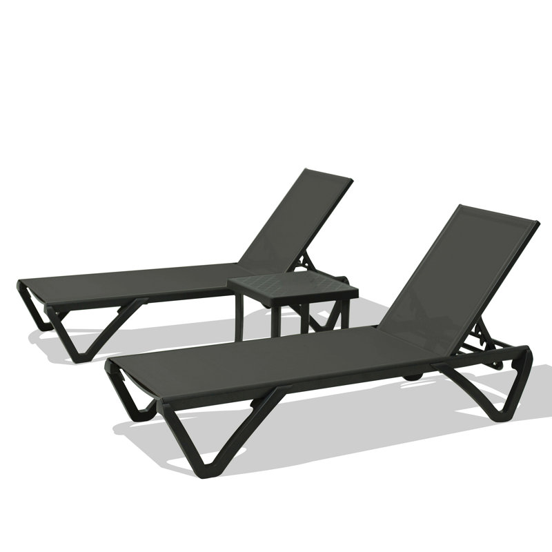 Méridiennes de patio réglables en aluminium, conception moderne pour la détente en plein air