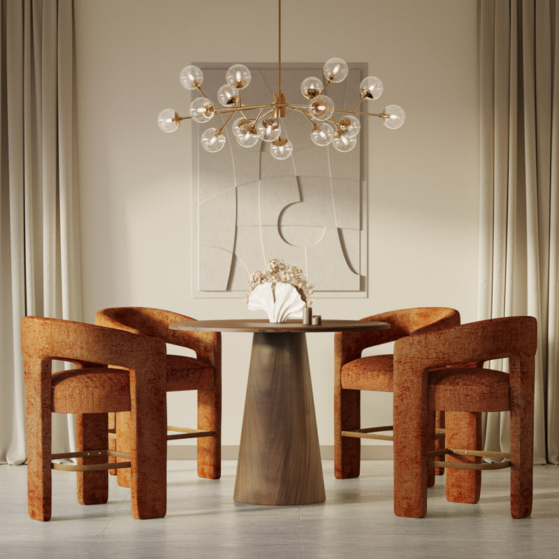 Darlington 5 - Person Pedestal Dining Set, Rust