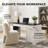 ZARENIQ 55" Modern Fluted Computer Desk with Power Outlet, Storage Cabinet, Drawers, Pegboard, Built-In Shelves & Keyboard Tray-385837277