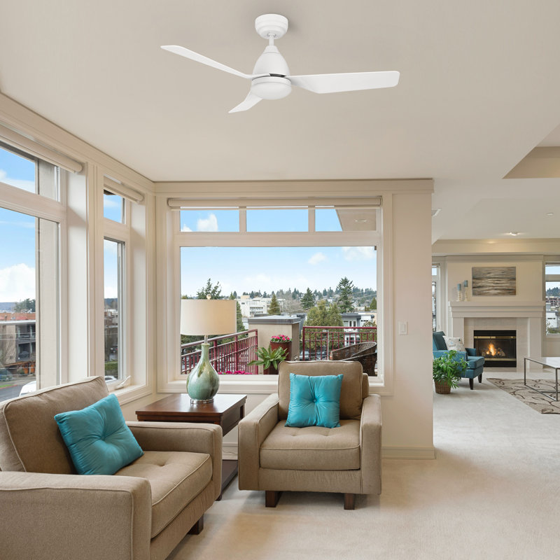 Silas 44'''' Smart Ceiling Fan With Remote, Light Kit IncludedWorks With Google Assistant And Amazon Alexa,Siri Shortcut.