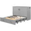 Full Size Grey Bed With Sockets & Ports, Drawer And Pulley, Great For Compact Home Gym Areas Drawer, Pulley Structure Guest Room Space Functionality