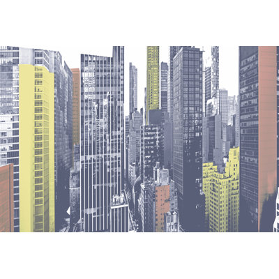 Pastel NYC Panorama by Jeff Pica - Wrapped Canvas Print