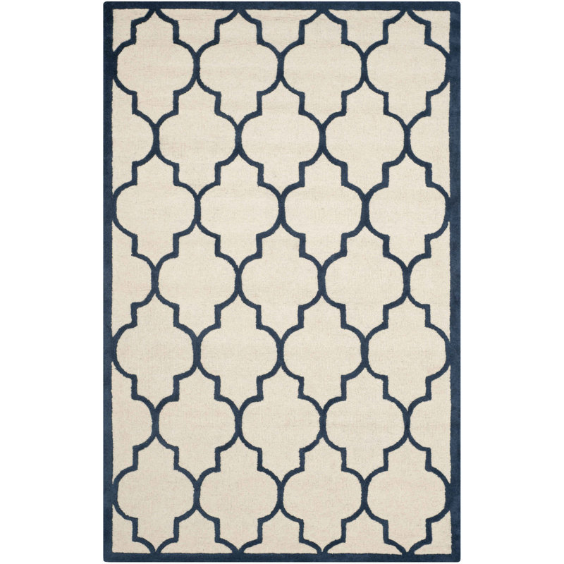 Rotteck Geometric Wool Hand Woven 122cm X 183cm Area Rug