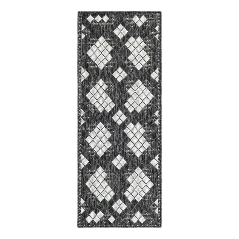 Geometric Indoor / Outdoor Rug, Runner 2' x 5'3"