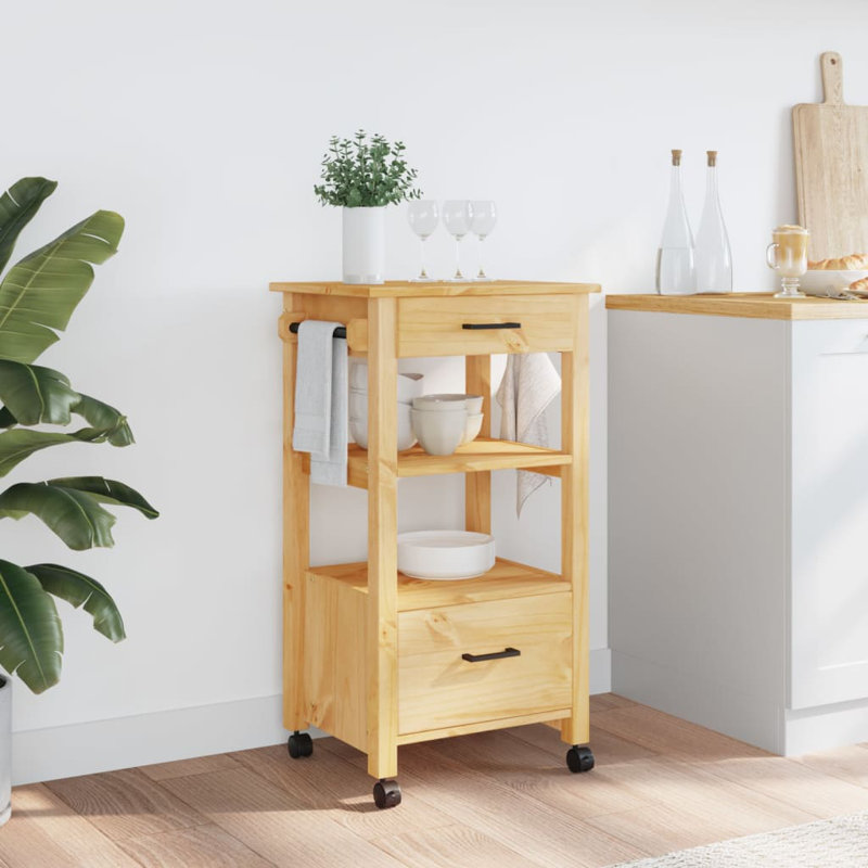 Kitchen Serving Cart, Honey