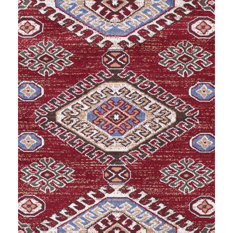 Tapis rouge à motif oriental Wisconsin, Rectangle 2 pi 6 po x 4 pi 9 po