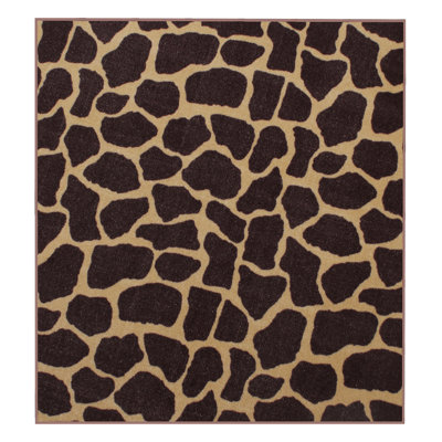 Tapis brun / brun clair à imprimé animal