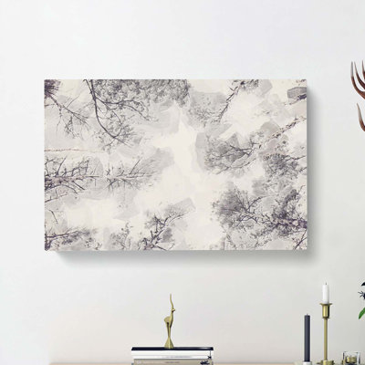 Tree Tops In Winter In Abstract - Wrapped Canvas Print