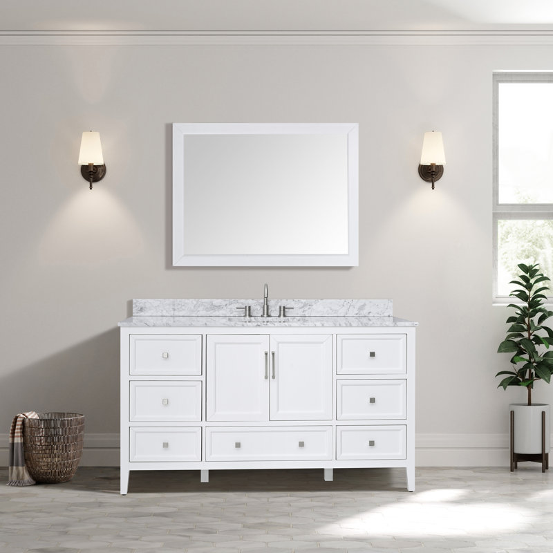 Everette 61'' W Single Vanity, White