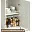 Buffet blanc cannelé de 53,1 po avec mini-compartiment réfrigérateur, buffet de café moderne avec support à vin amovible et tablettes réglables, armoire de rangement décorative blanche pour la cuisine, la salle à manger et le vestibule du salon-333267248