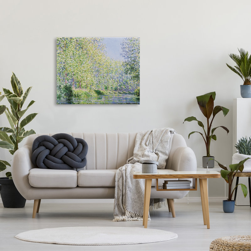 «Epte River Claude Monet», art mural classique sur toile par Claude Monet, H 30 po x l 40 po x P 1,5 po, Toile tendue