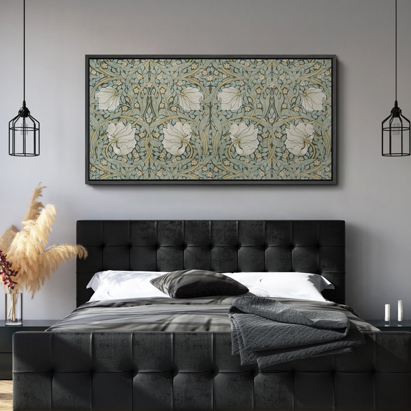 Reproduction d'art sur toile encadrée vert, H 30 po x l 60 po, Noir, noir, noir, noir