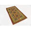 Tapis de zone en laine crème/brun/vert/rouge 3 pi 6 po x 6 po one-of-kind à la main noué la Doorfield