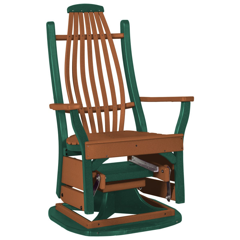 Fauteuil coulissant en bois cintré, Cèdre et vert gazon