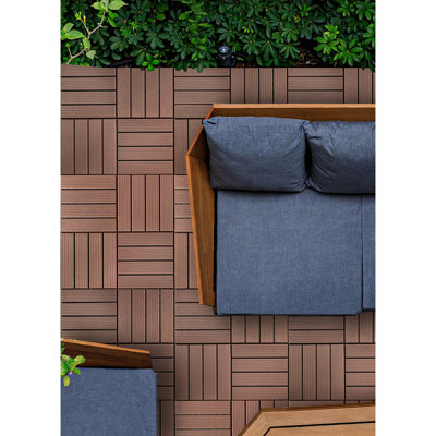 36.75'' L x 36.75'' W Plastic Interlocking Deck Tile