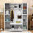 Vintage-Style Farmhouse Hall Tree with Bench, Hooks and Shelves-129339002