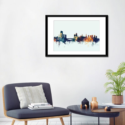 " Leeds, England, United Kingdom On Blue " by Michael Tompsett