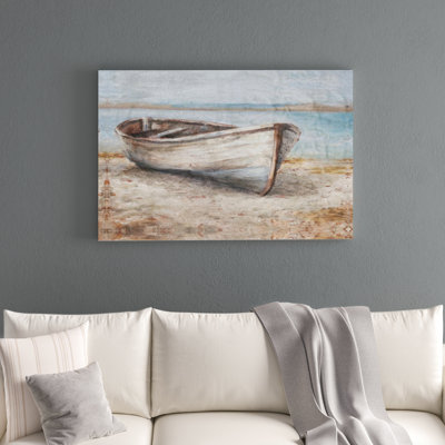 " Embellished Whitewashed Boat " Acrylic Print