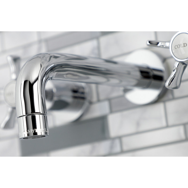 Robinet de salle de bain mural 3 trous Kingston Brass Hamilton, Chrome poli