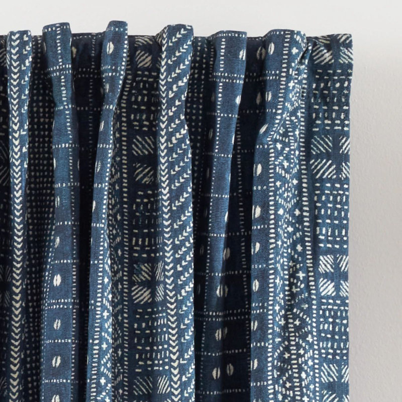 Kodi Batik Indigo Curtain Panel, 55" W x 108" L