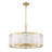 6-Light White Mist Glass Drum Chandelier