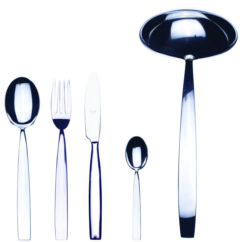 Mediterranea Flatware Set - 49 Pieces - Stainless Steel, Silver