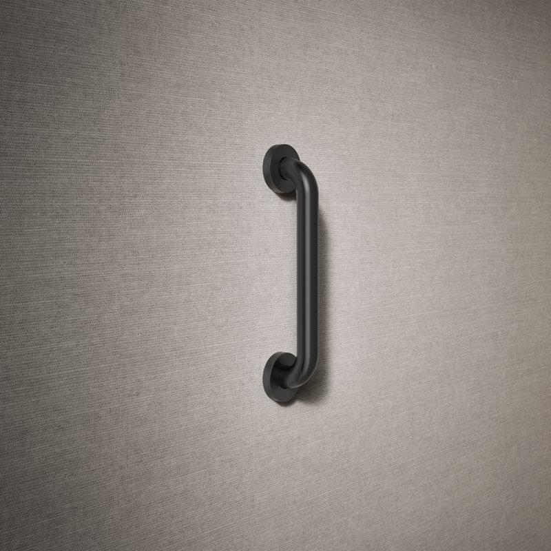 Barre d'appui contemporaine, L 12 po, Noir mat