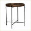 Table basse en bois de manguier fabriquée à la main pour le salon, pieds en fer pliables et plateau portatif